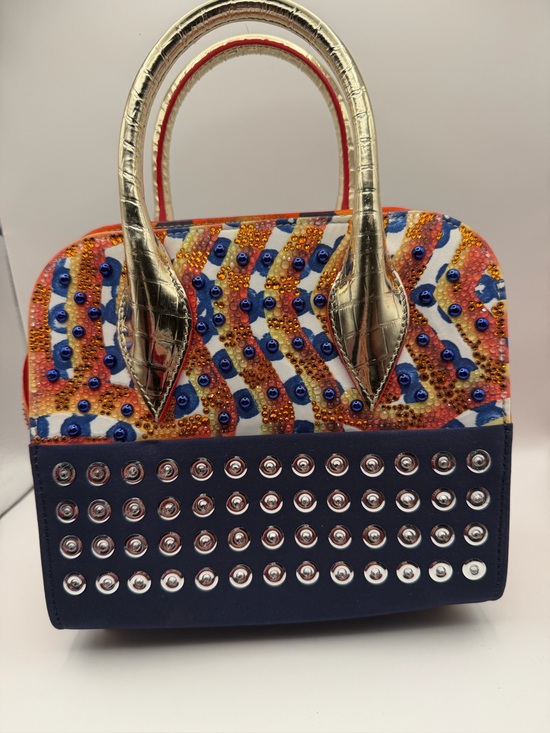 Christian Louboutin Handbags - Christian Louboutin Eloise Top Handle Bag Embellished Printed Satin Mini. W/COA